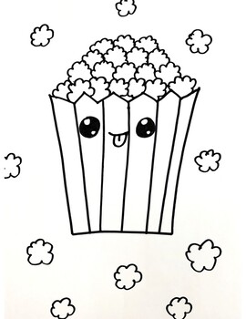 Popcorn coloring page freebie by easy breezy kinder tpt