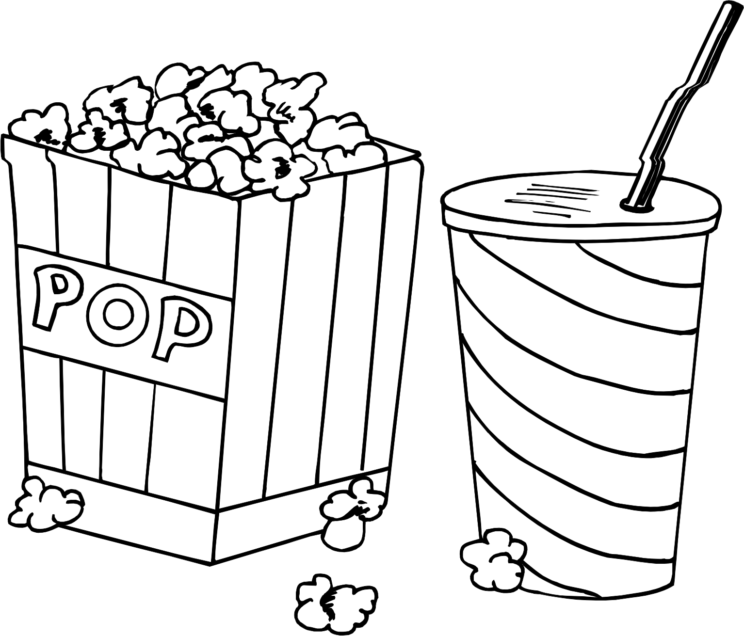 Popcorn coloring pages