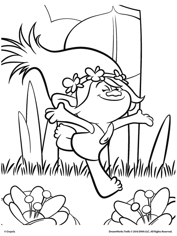 Trolls poppy coloring page