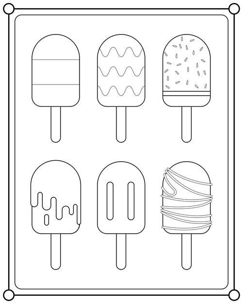 Popsicle coloring sheet images