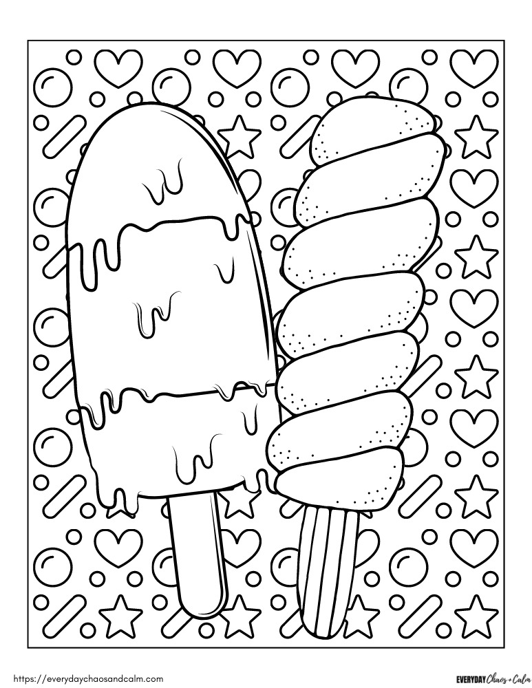 Free popsicle coloring pages for kids