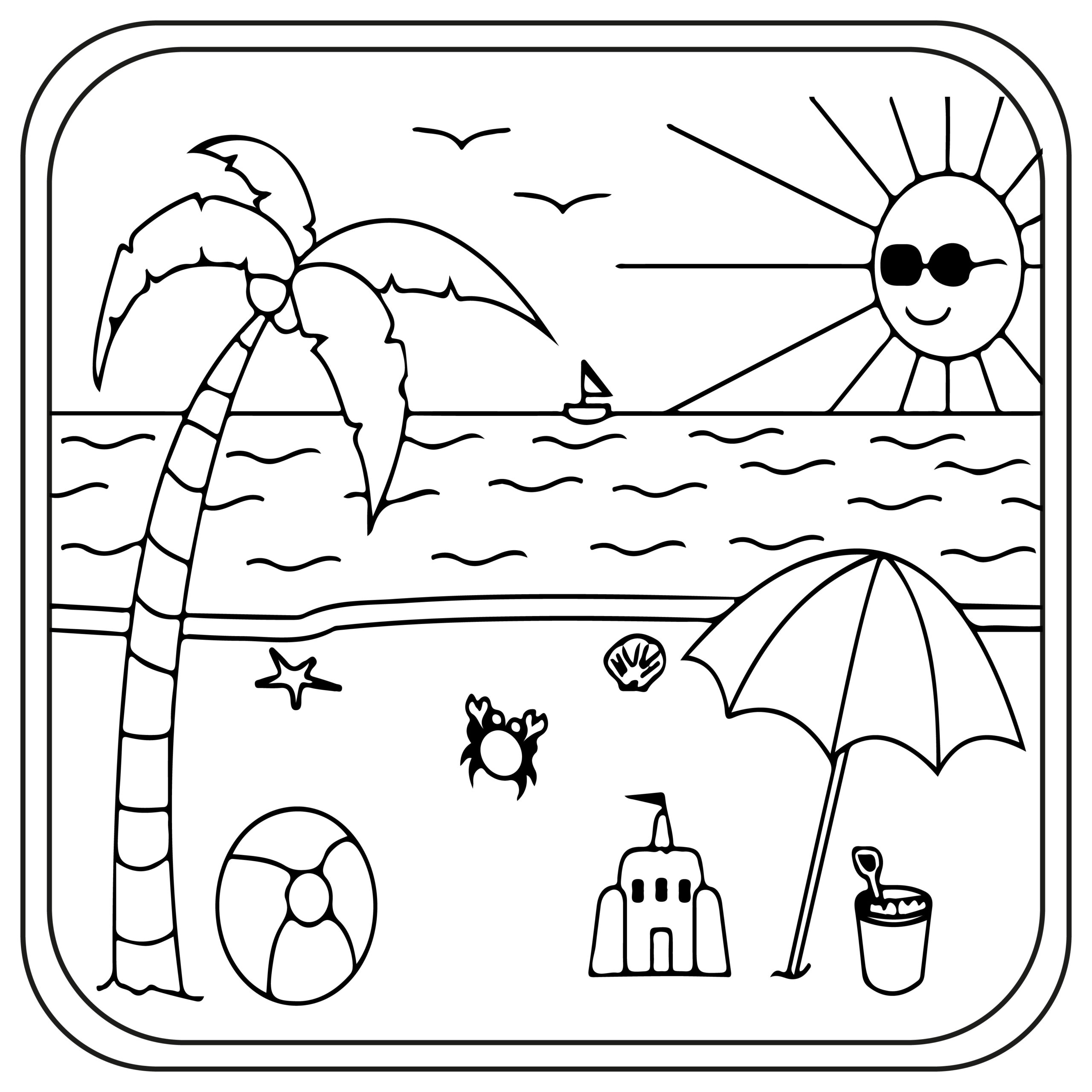 Beach coloring pages preschool kindergarten first grade made by teachers