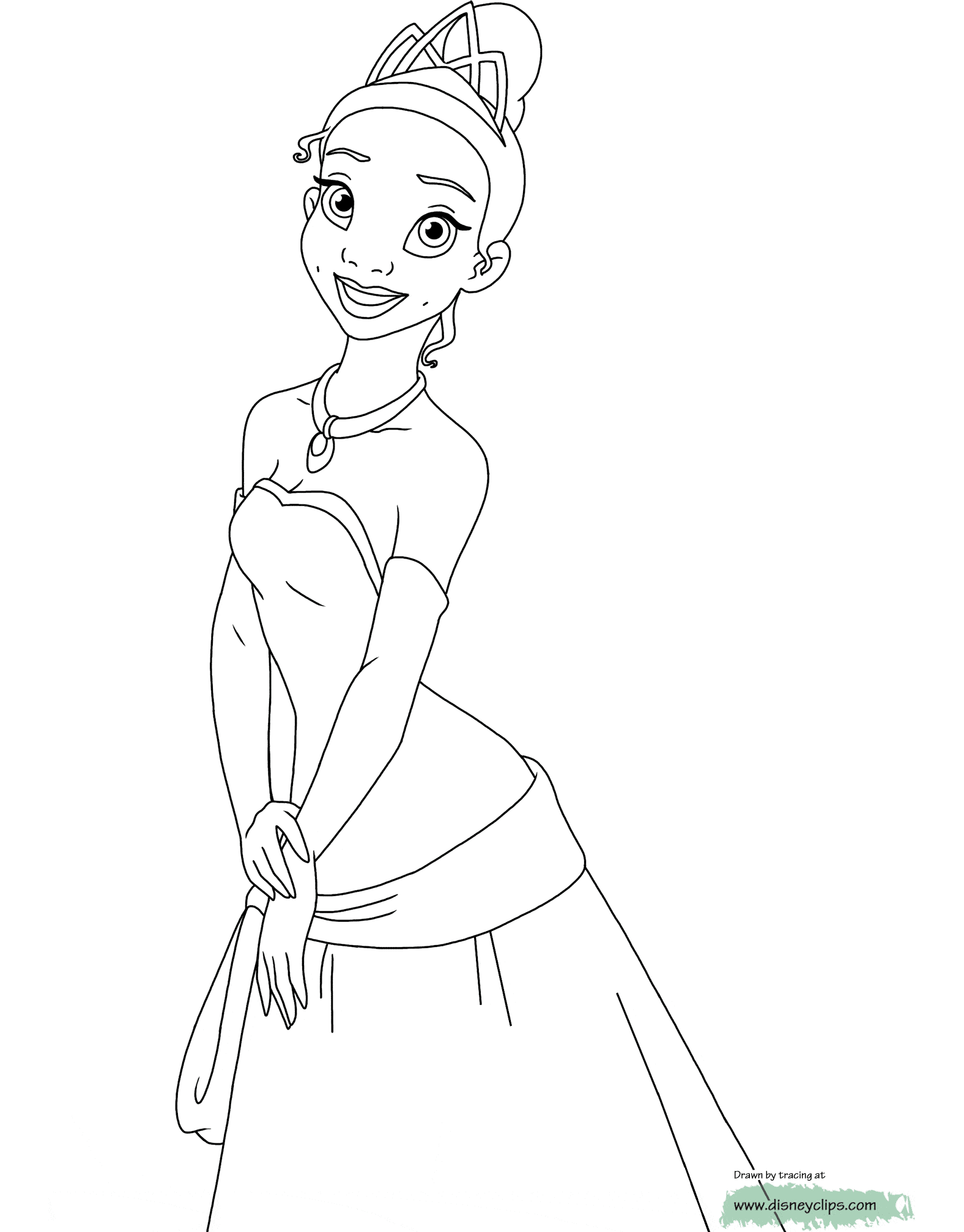 The princess and the frog coloring pages