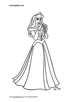 Princess aurora coloring pages pdf by the coloring cove tpt