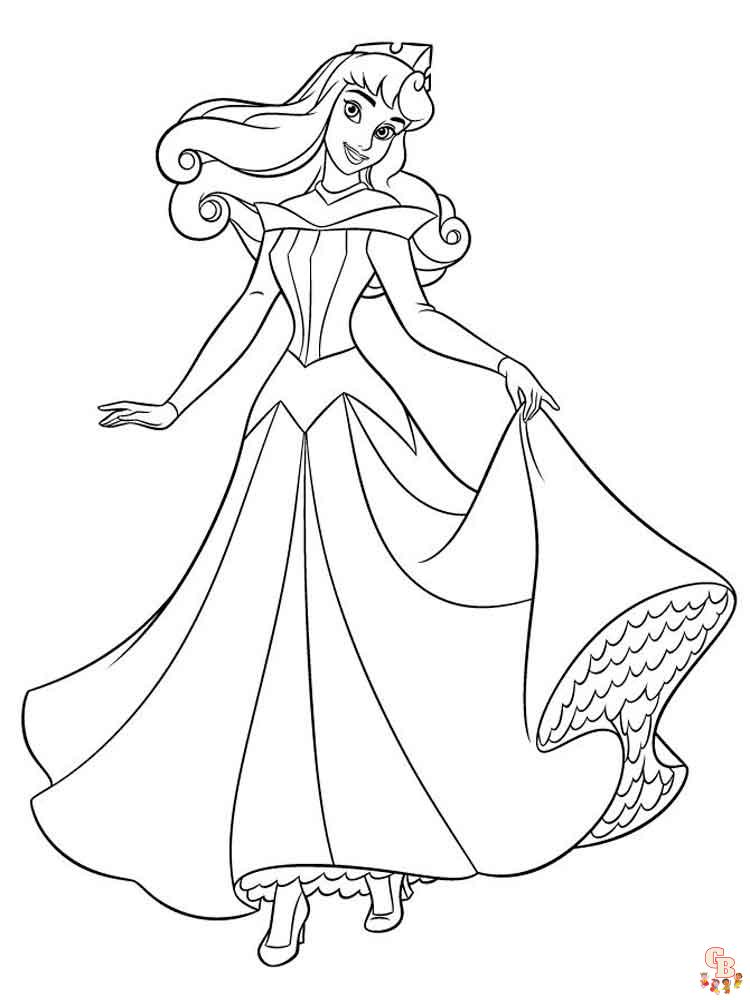 Free printable princes aurora coloring pages for kids