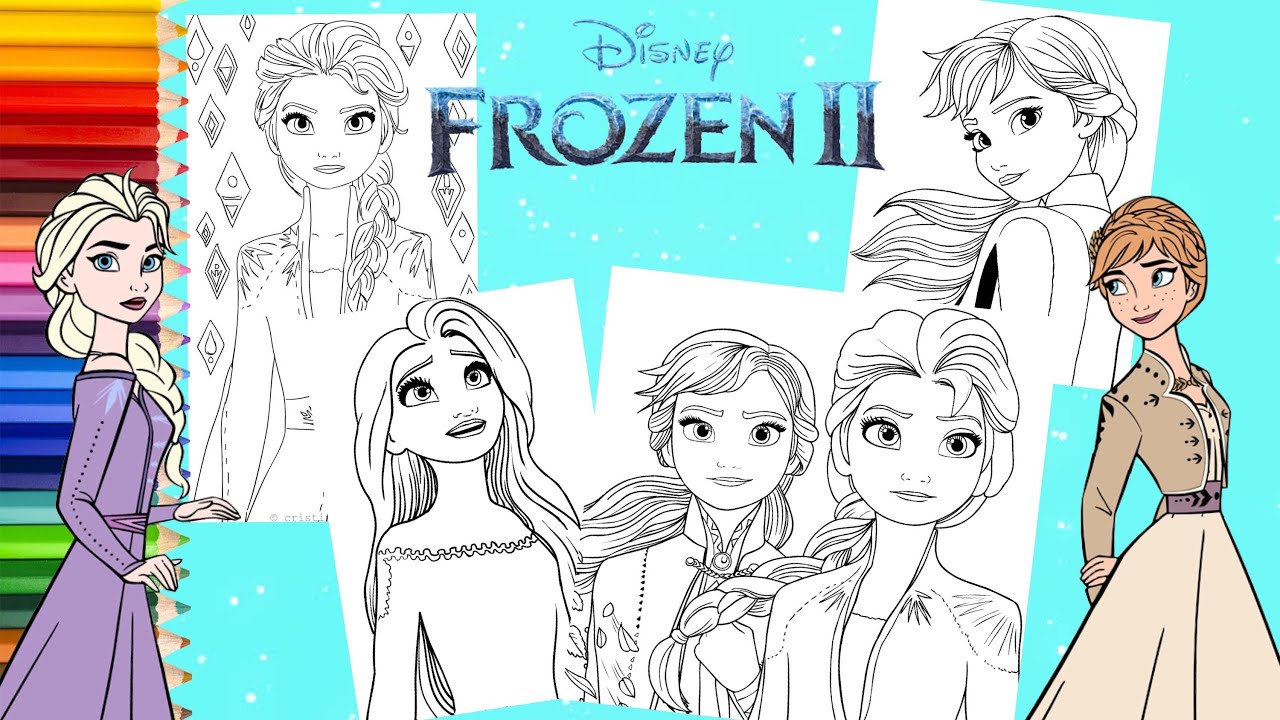 Coloring disney frozen princess anna elsa coloring pages