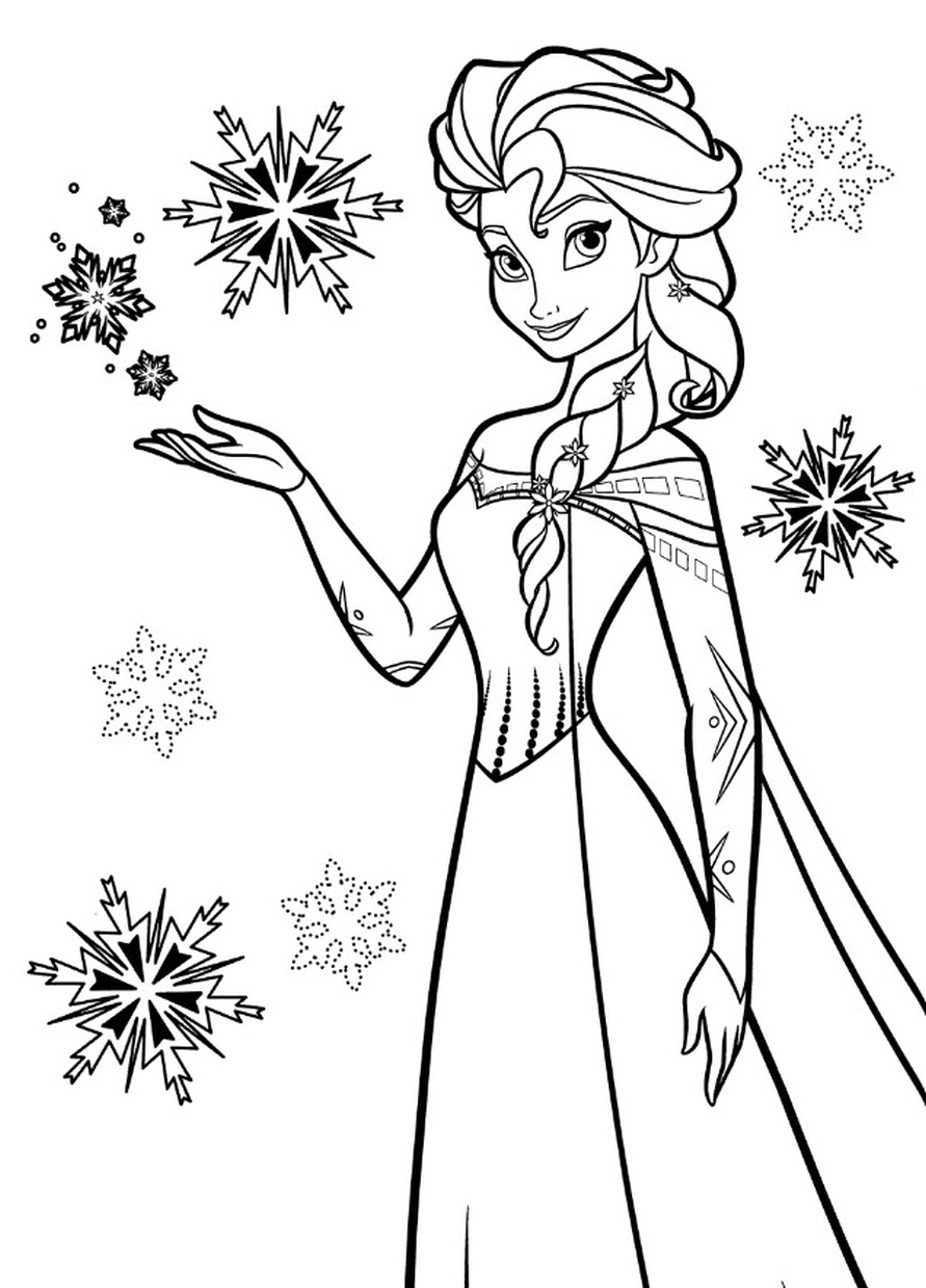 Free printable disney princess elsa coloring pages