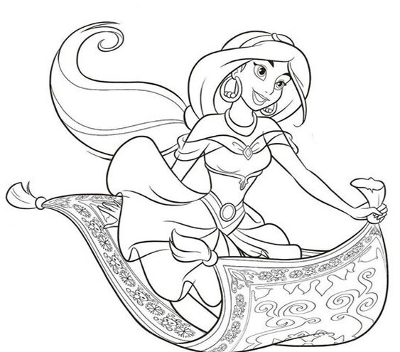 Free easy to print jasmine coloring pages