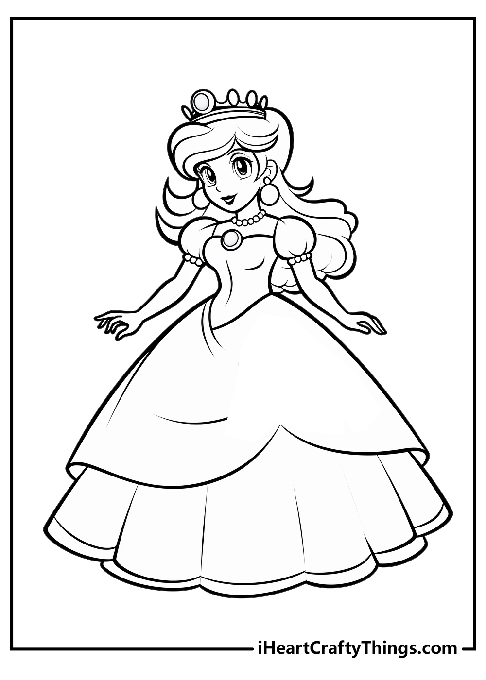 Princess peach coloring pages free printables