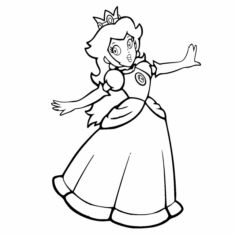 Princess peach coloring page