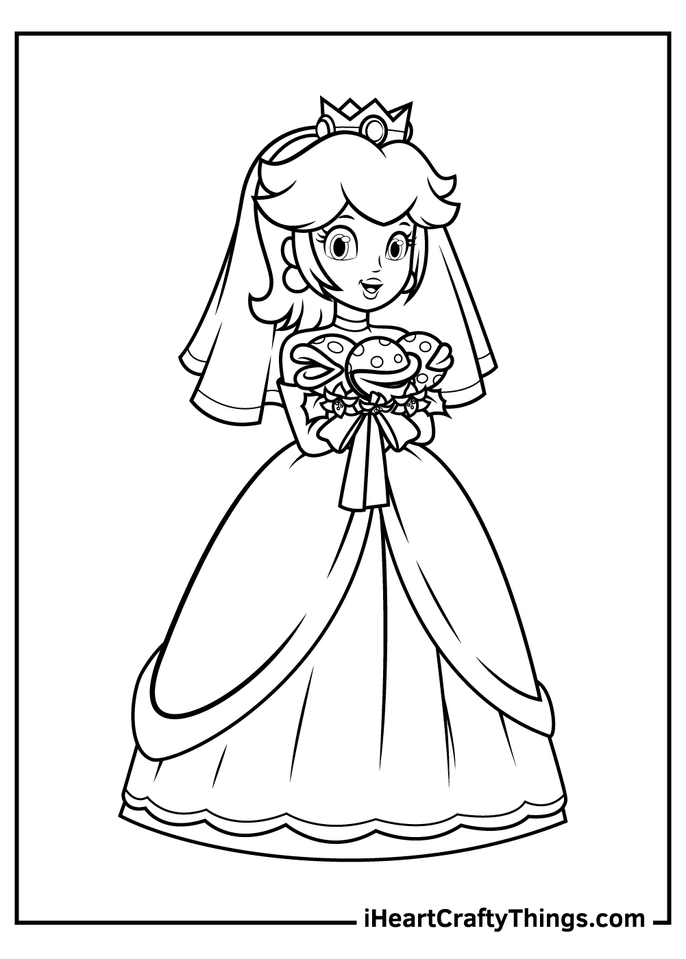 Princess peach coloring pages free printables