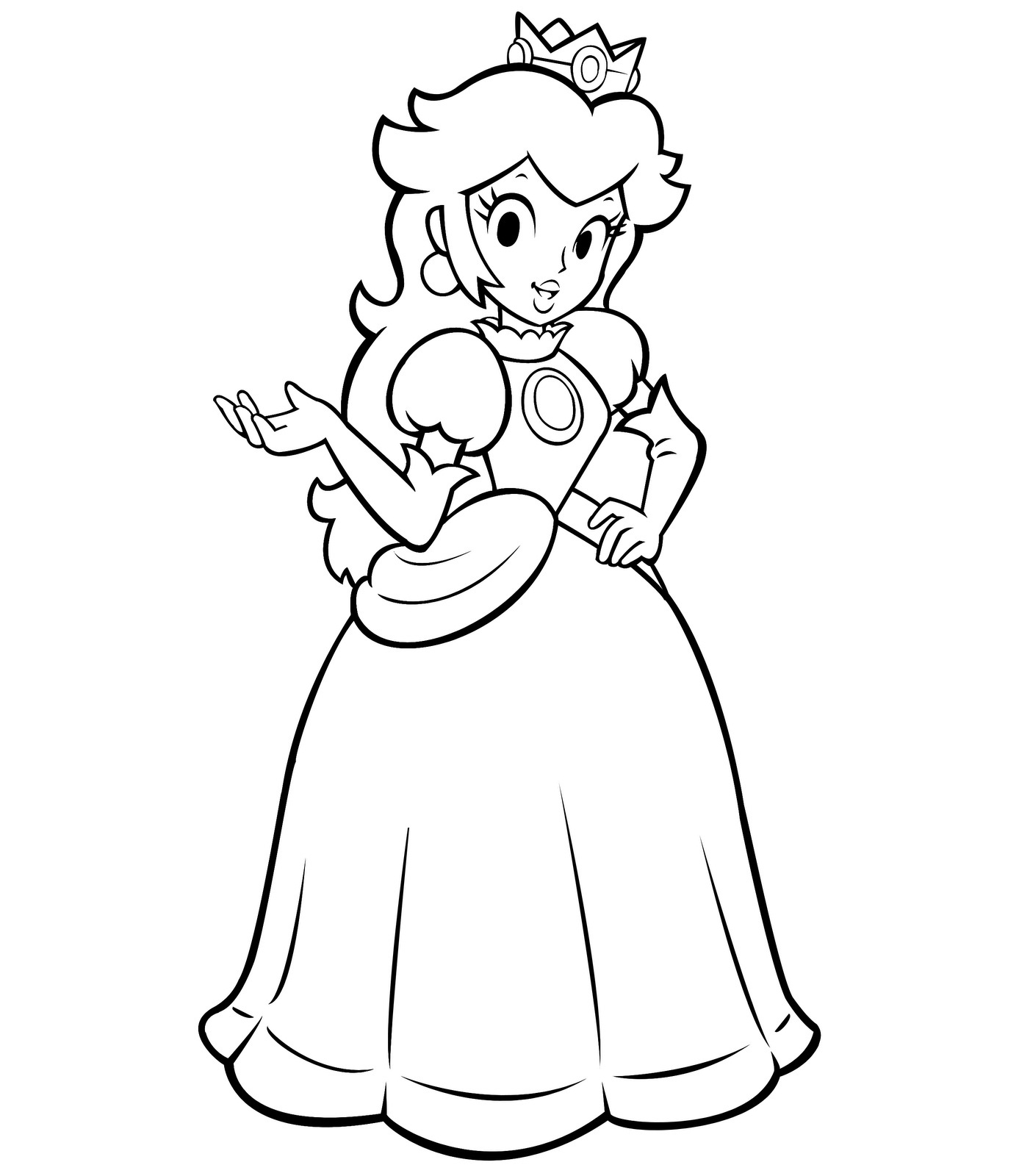 Free princess peach coloring pages for kids