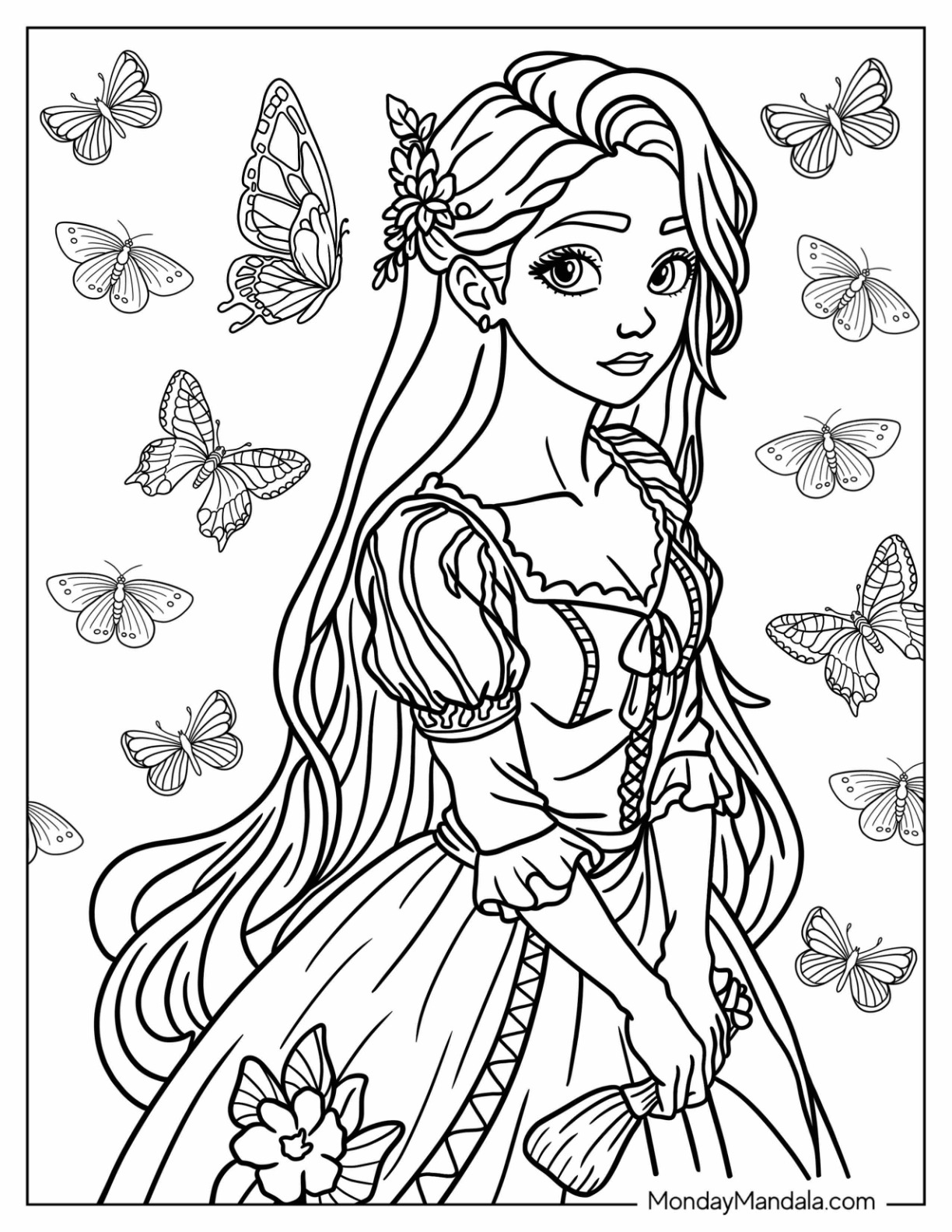 Princess coloring pages free pdf printables