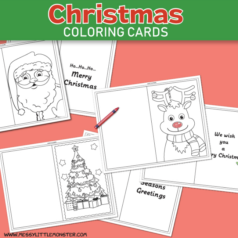 Christmas coloring cards