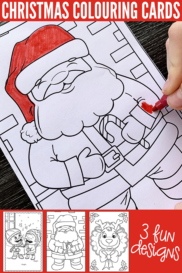 Free printable christmas colouring cards for kids childhood