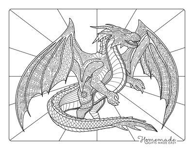 Free dragon coloring pages for kids adults