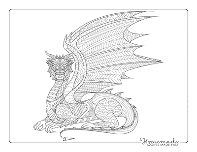 Free dragon coloring pages for kids adults