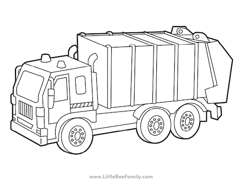 Garbage truck coloring page