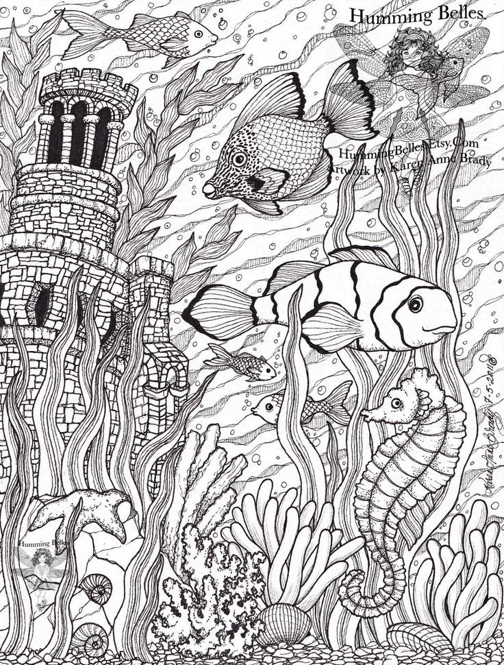 Hard coloring pages animal coloring pages adult coloring pages fish coloring page