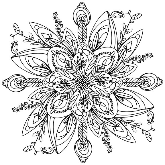 Flower mandala printable coloring page