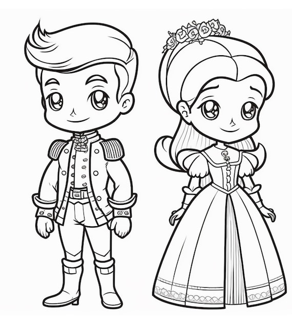 Cute princess coloring pages printable princess coloring sheets happy princess pdf princess prince coloring pages digital download download now