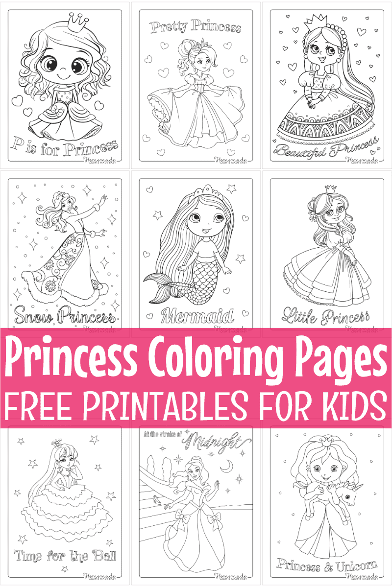 Free princess coloring pages for kids