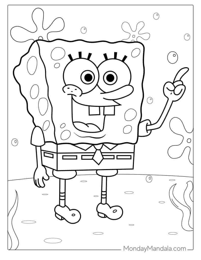 Spongebob coloring pages free pdf printables