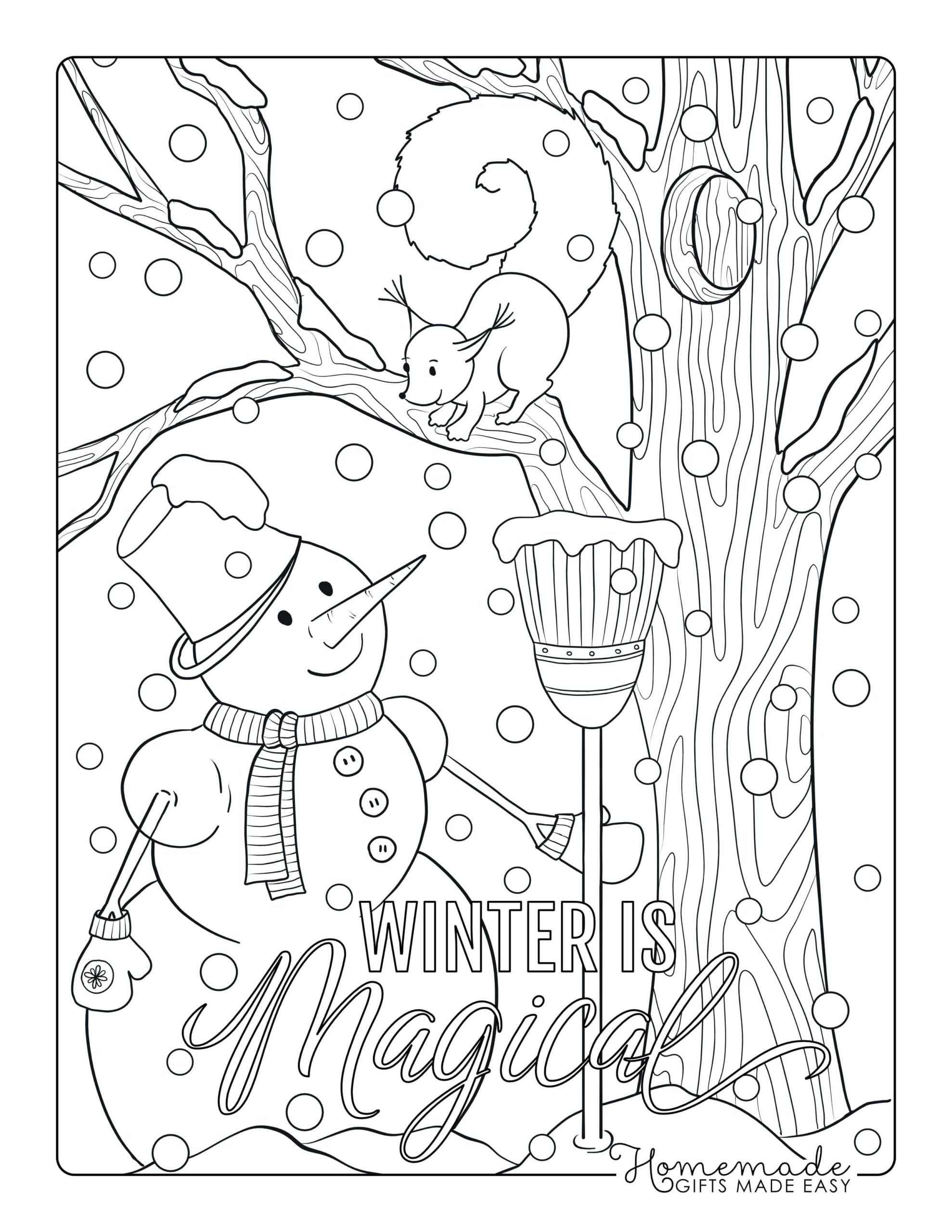 Free winter coloring pages for adults