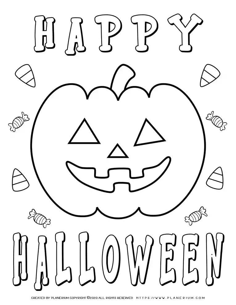 Halloween coloring pages happy halloween