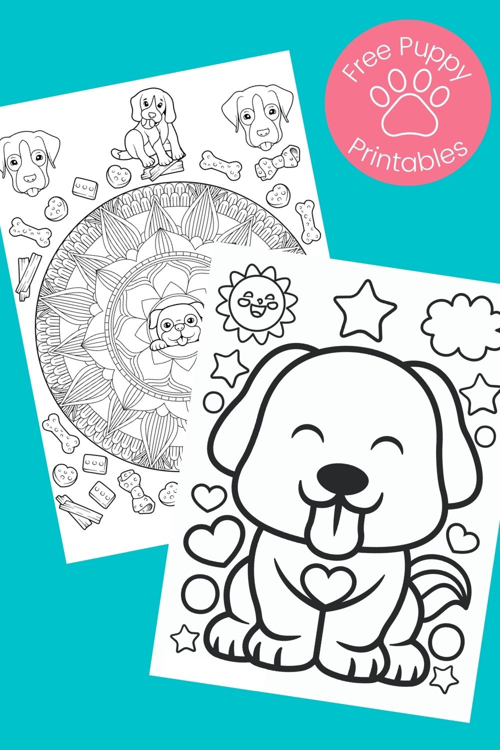 Free printable puppy coloring pages