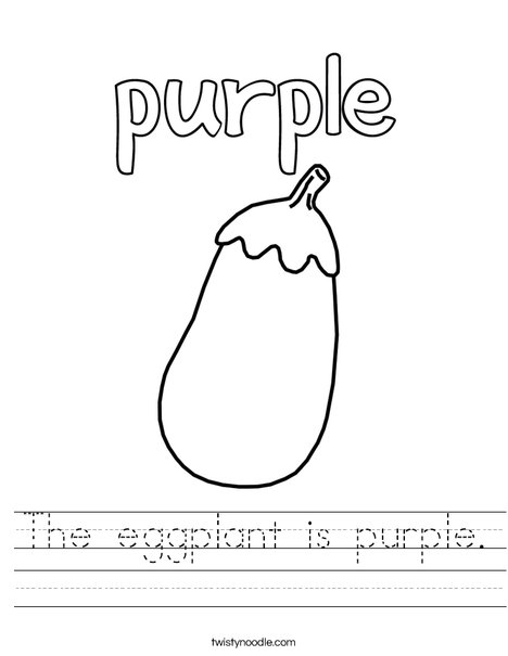 The eggplant is purple worksheet