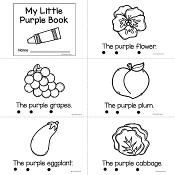 The color purple printable activities color of the week tpt