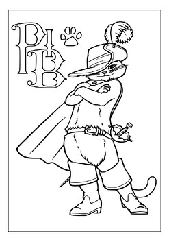 Enchanting puss in boots printable coloring pages collection for kids pages