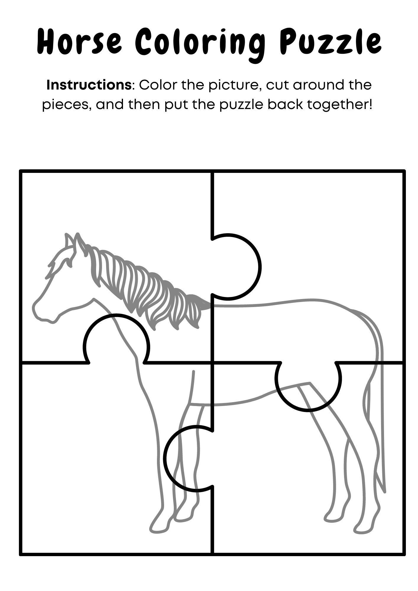 Puzzle coloring page