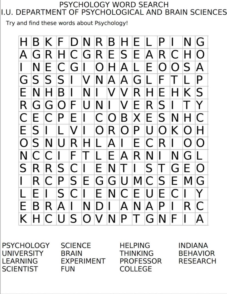 Psychology and brain sciences puzzles coloring pages â science fest