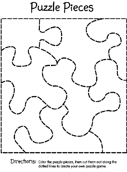 Puzzle pieces coloring page