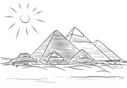 Giza pyramids coloring page free printable coloring pages