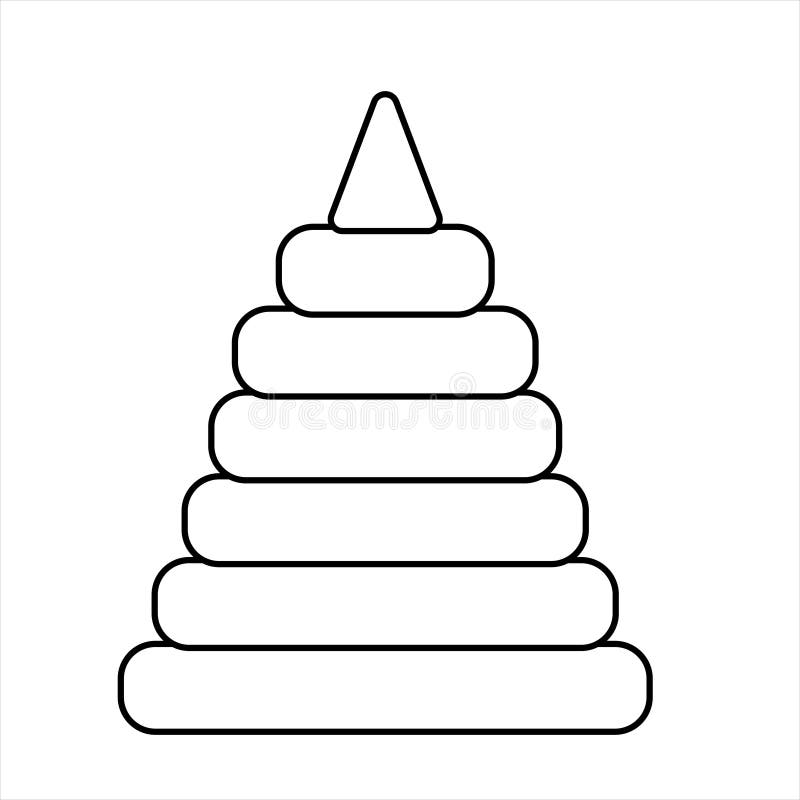 Coloring page outline of pyramid toy vector illustration stock vector