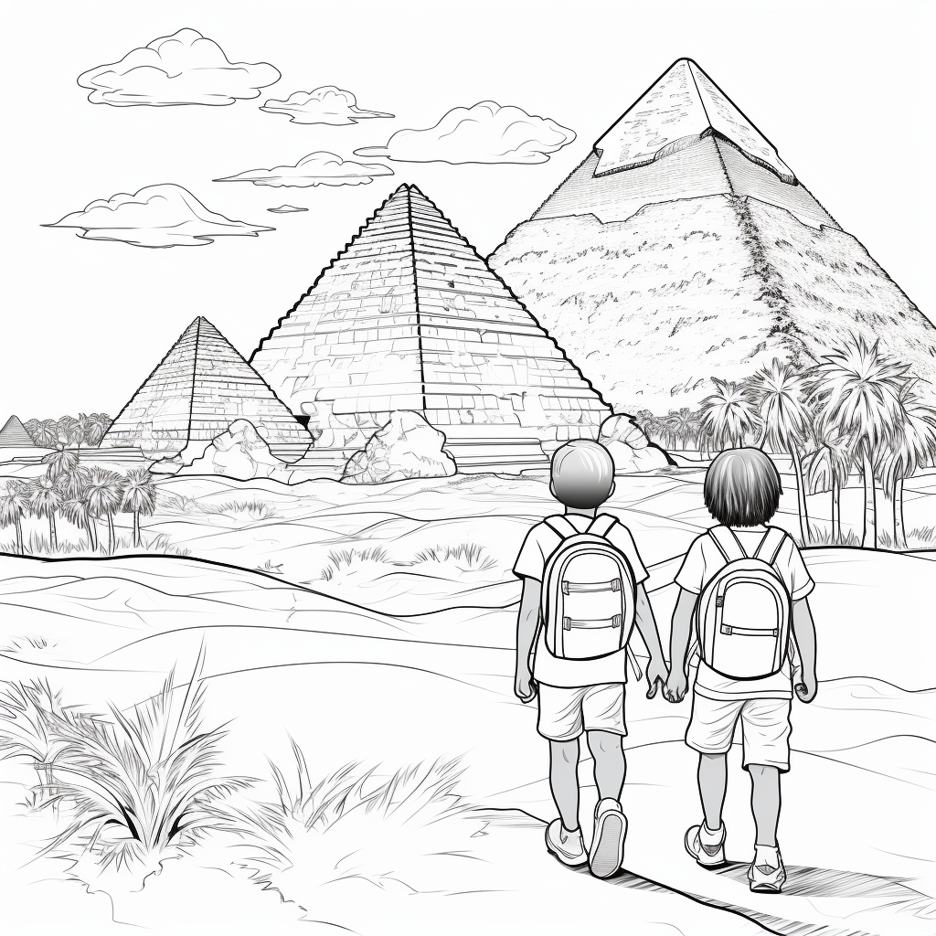 Pyramids coloring pages