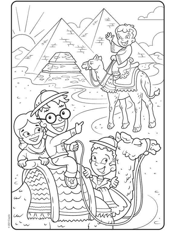 Colors of the world egyptian pyramids coloring page