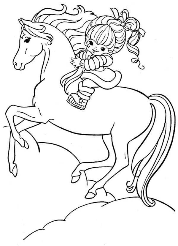 Rainbow brite and her hosre starlite coloring page horse coloring pages horse coloring cute coloring pages