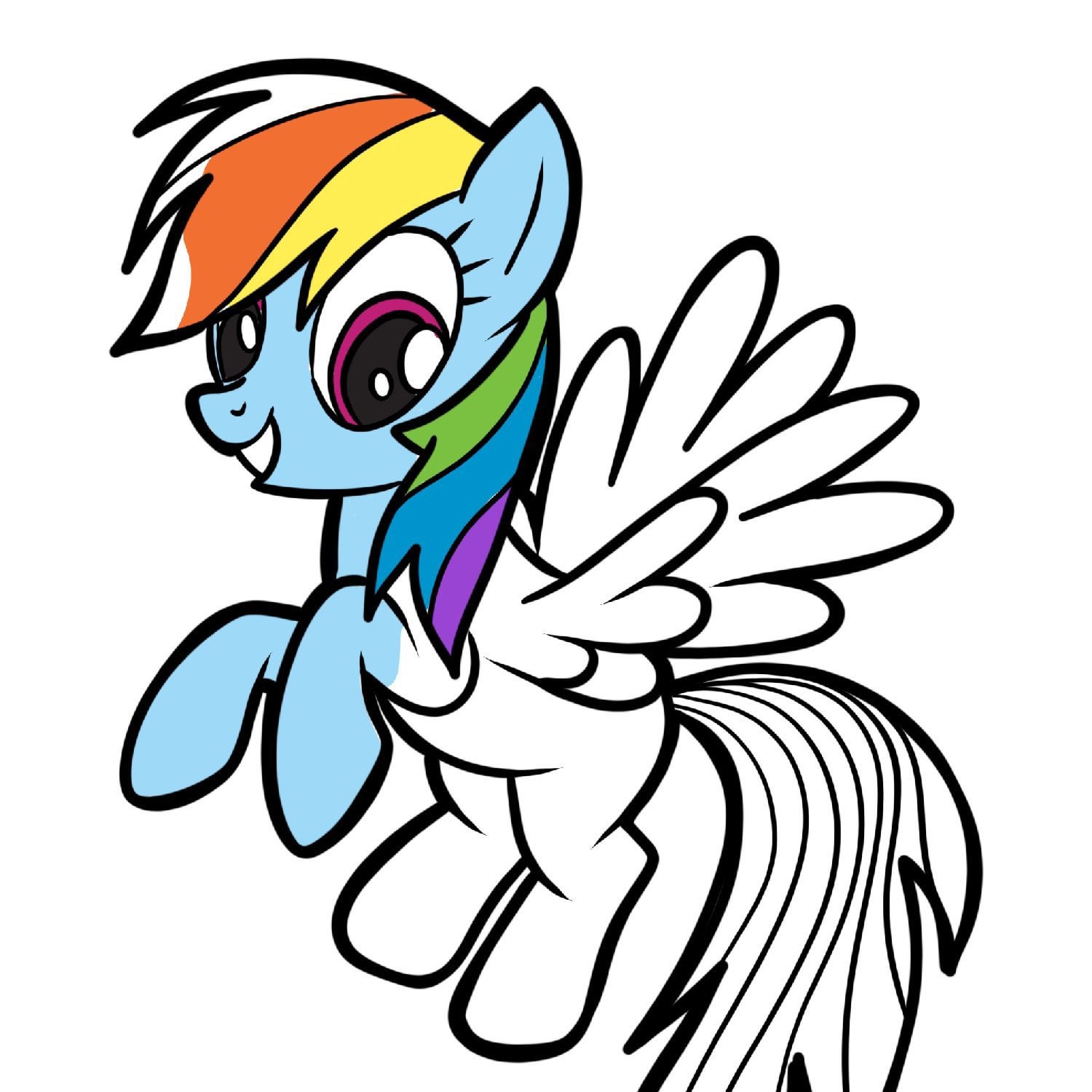 Rainbow dash coloring page free printable rfreecoloringforkids