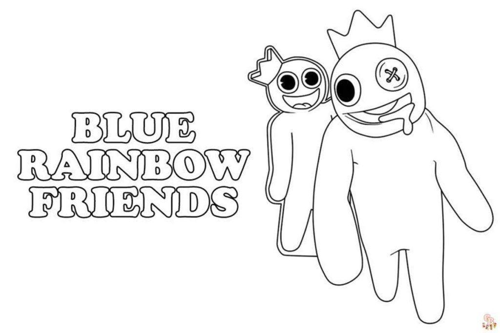 Blue from rainbow friends coloring pages