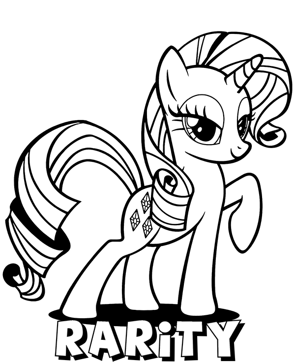 Rarity pony coloring page mlp