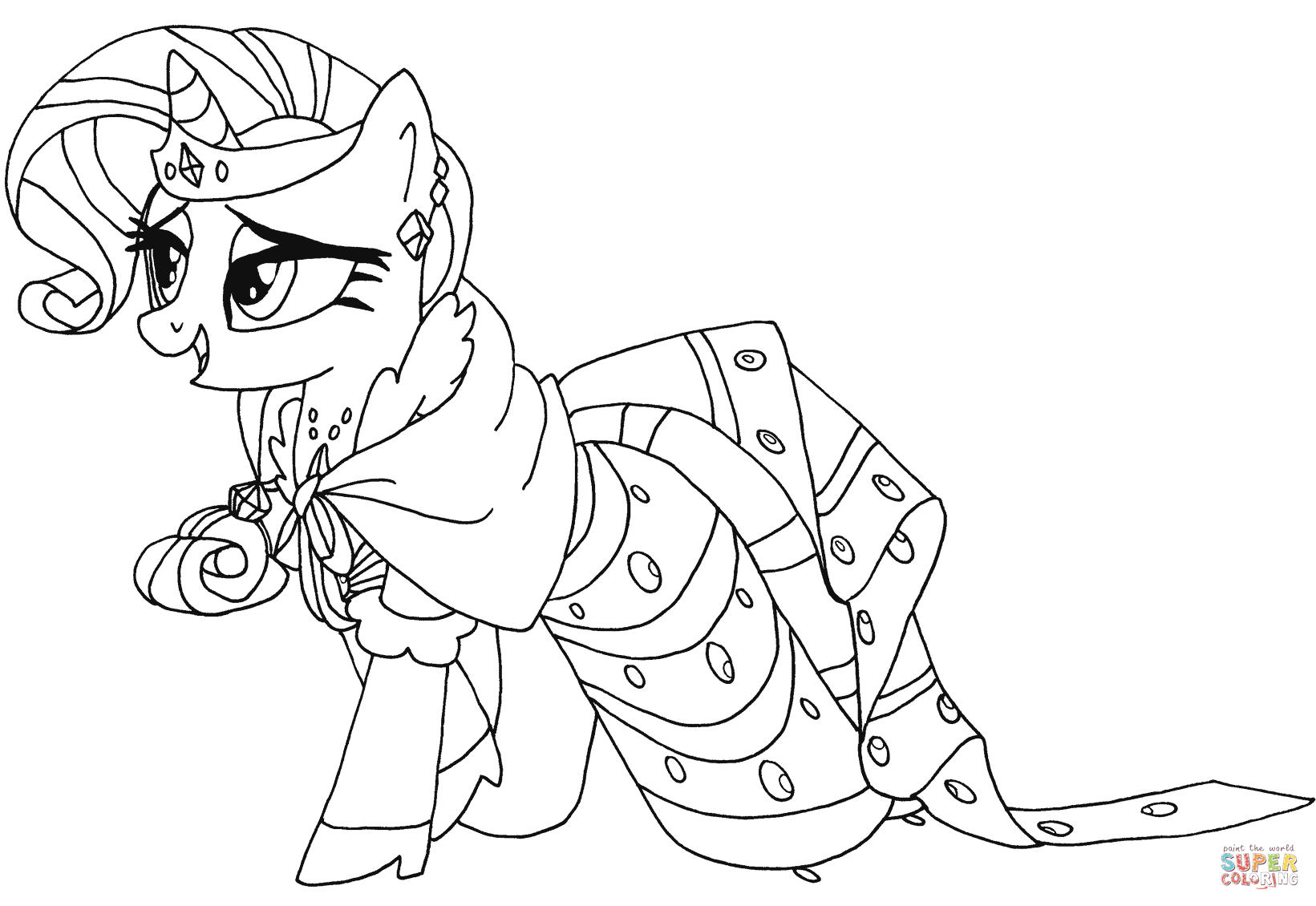 My little pony rarity coloring page free printable coloring pages