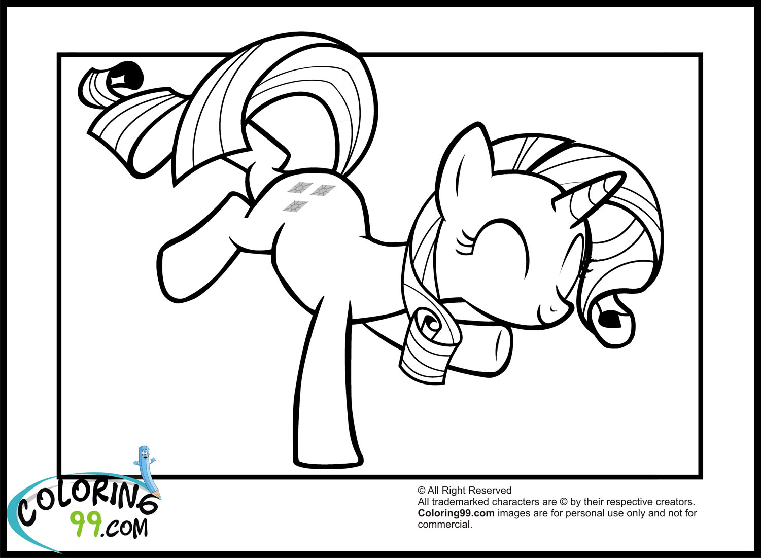 My little pony rarity coloring pages team colors