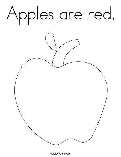 Apples are red coloring page