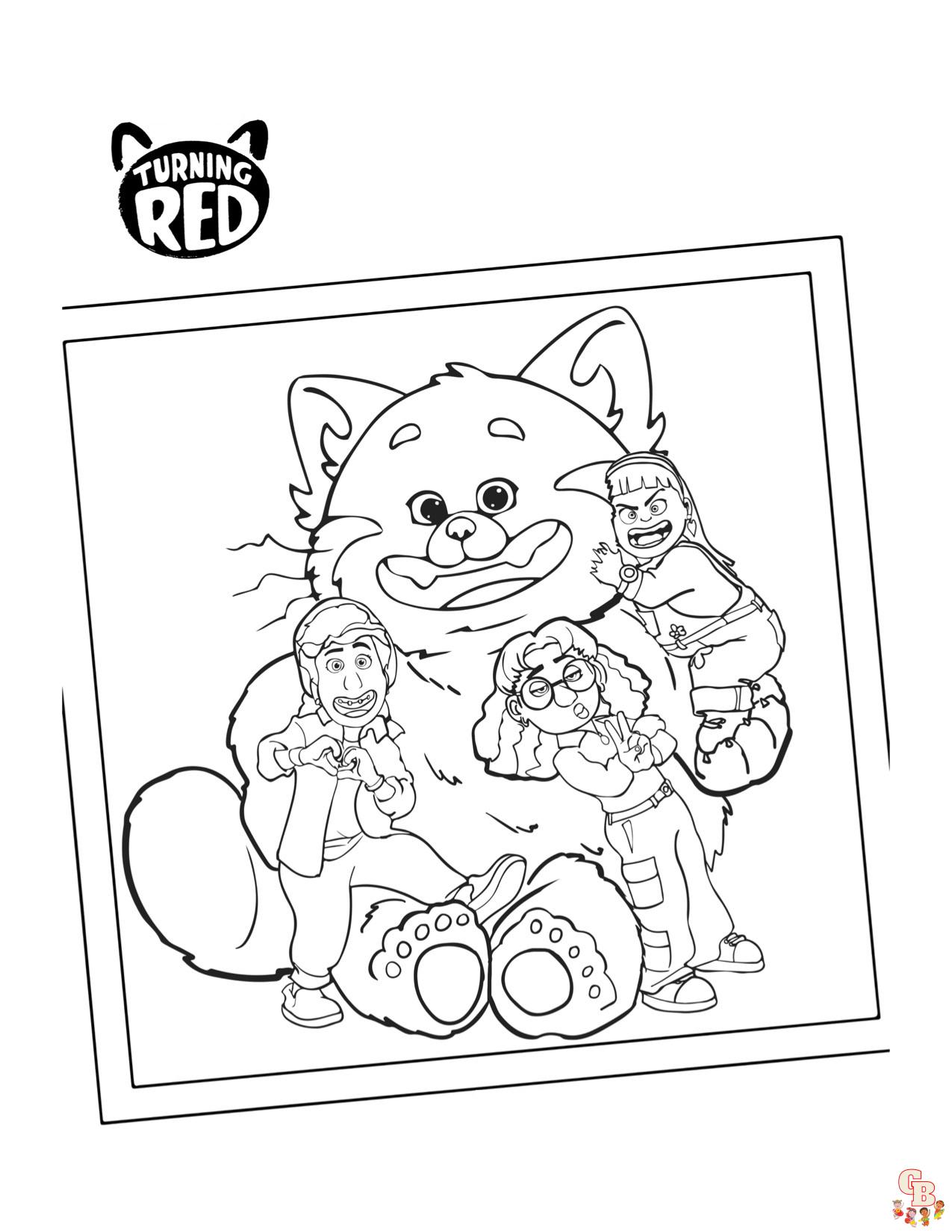 Fun and easy turning red coloring pages to print