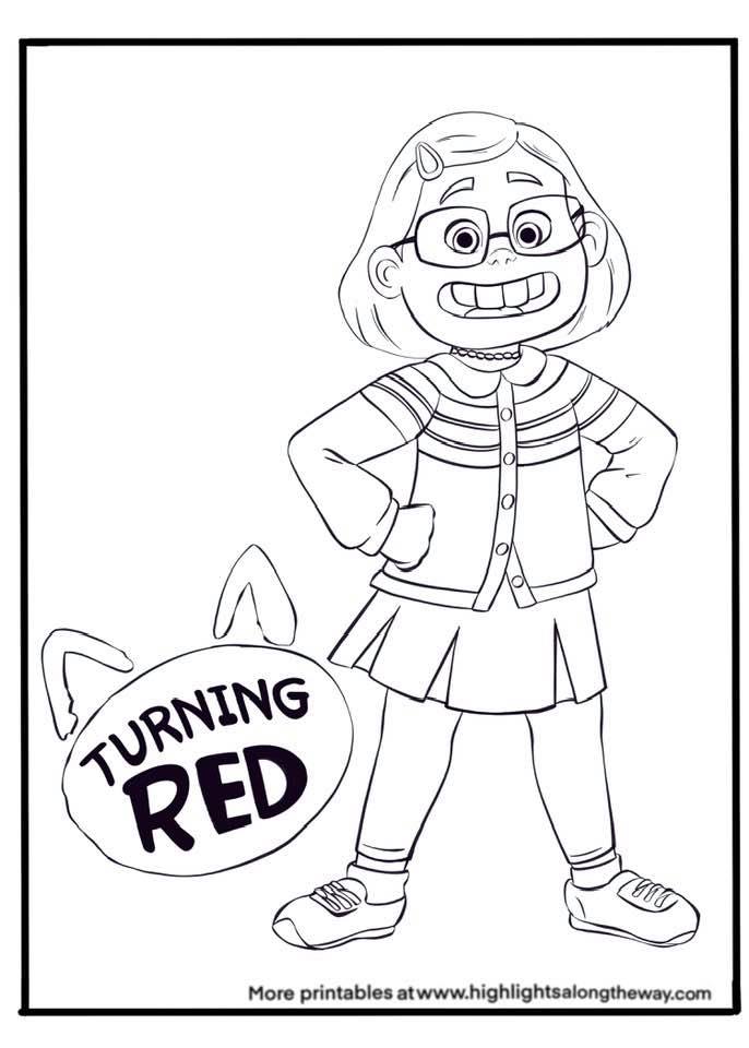 Turning red free printable coloring pages