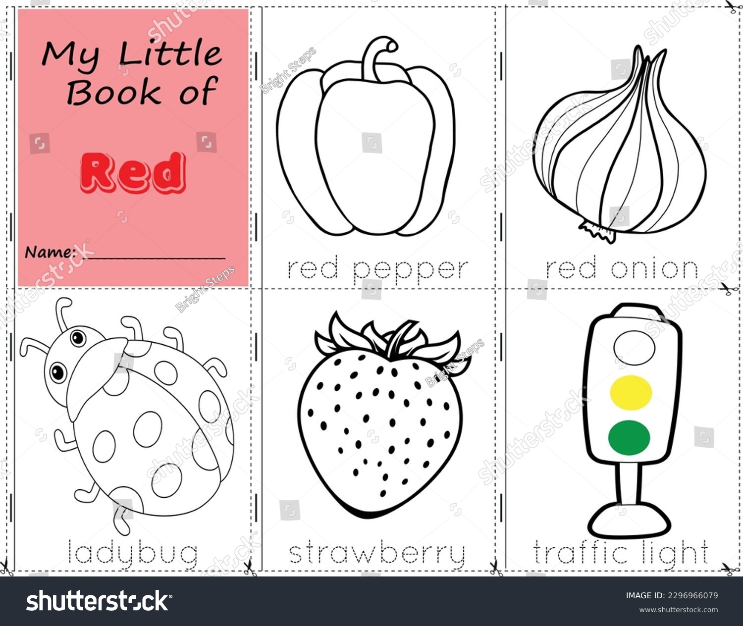 My little book red color objects stock vector royalty free